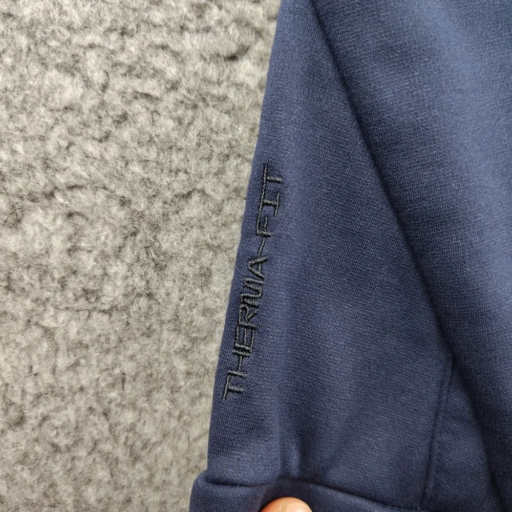Nike Hoodie Mens Small Therma-FIT Pullover Navy Blue EUC
